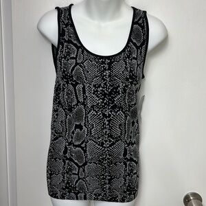 INC Form Fitting, seamless Tank Top. Deep Black design size S-M